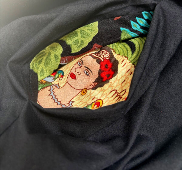 Frida Kahlo/Black Reversible Bomber Jacket
