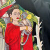 Frida Kahlo/Black Reversible Bomber Jacket