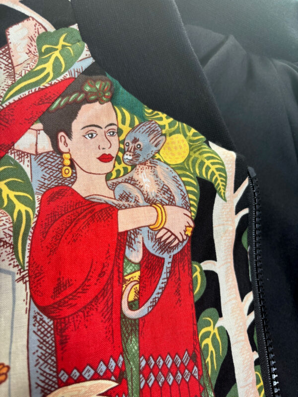 Frida Kahlo/Black Reversible Bomber Jacket